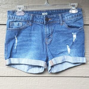 UO BDG Mid Rise Alexa 5 Pocket Shorts Blue 26W